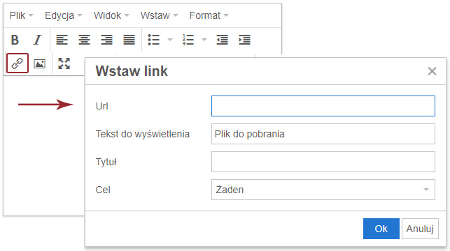 Wstawianie linku