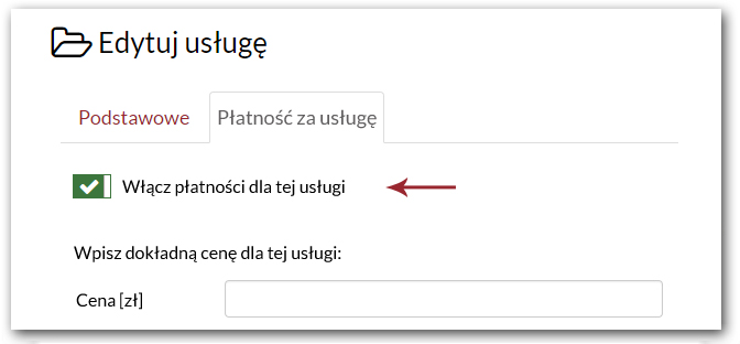 Płatność za usługę